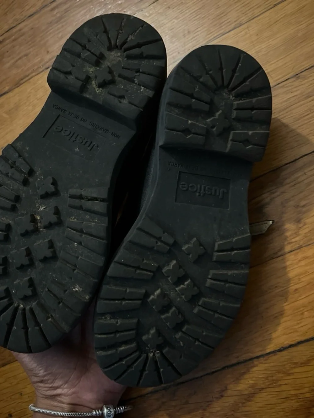 Justice Black Double-Strap Mary Jane Shoes for Kids